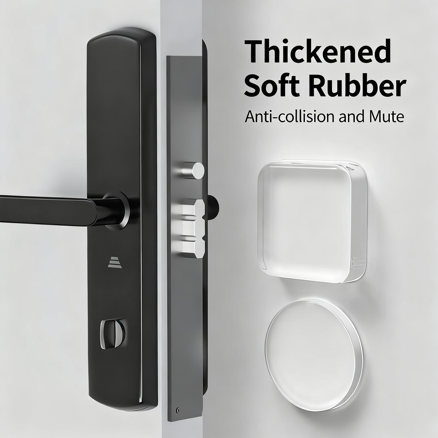 HENGS 6pcs Thick Transparent Door Stopper Wall Protector - Silicone Mute Door Knob Bumper, Self-Adhesive Reusable Gel Pad