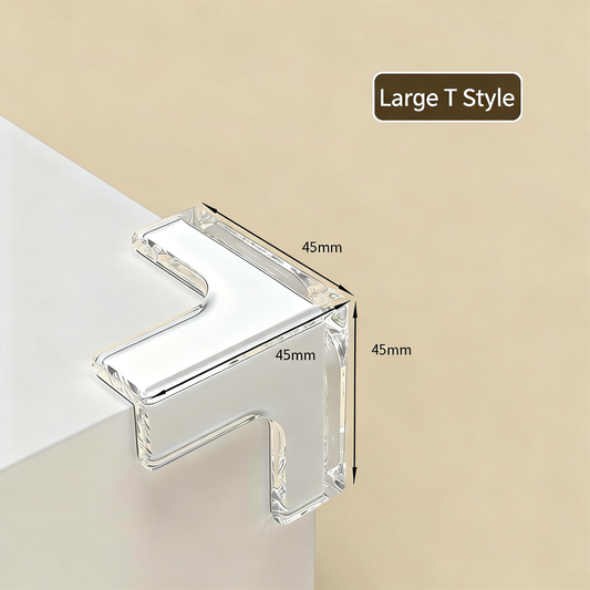 HENGS 8pcs Large T-Shaped Silicone Corner Protector - Full-Cover Baby Proofing, Strong Adhesive Non-Toxic Transparent Furniture Table Guards