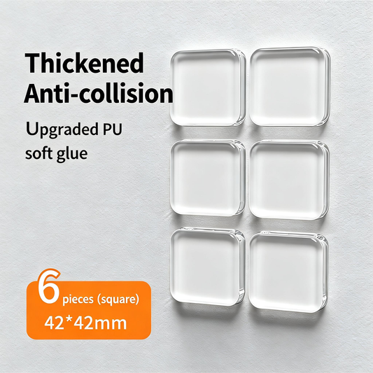 HENGS 6pcs Thick Transparent Door Stopper Wall Protector - Silicone Mute Door Knob Bumper, Self-Adhesive Reusable Gel Pad