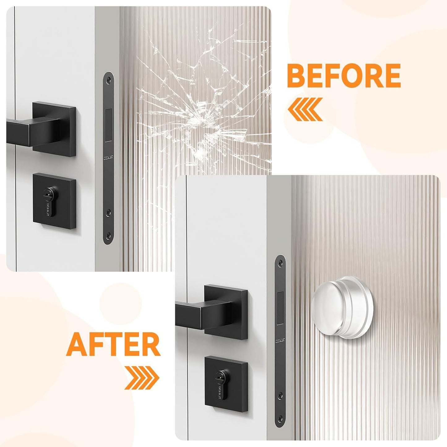 HENGS Upgraded Door Bumper 1.5" Clear Silicone | Self-Adhesive Door Knob Wall Protector |Large Rubber Door Stops for Wall Protection & Noise Reduction
