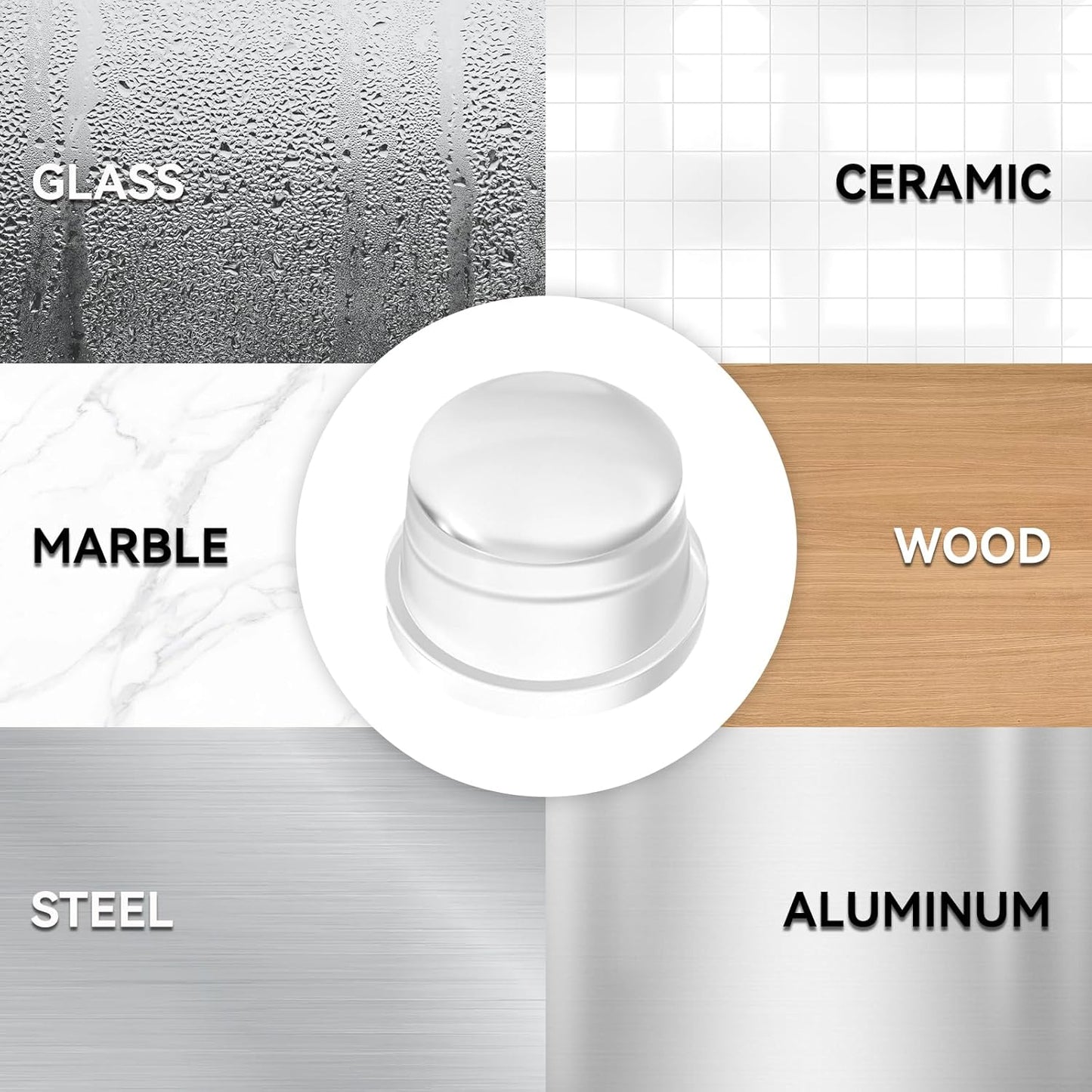 HENGS Upgraded Door Bumper 1.5" Clear Silicone | Self-Adhesive Door Knob Wall Protector |Large Rubber Door Stops for Wall Protection & Noise Reduction